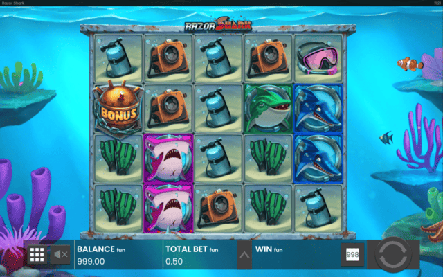 Razor Shark Bonus Symbols Displayed