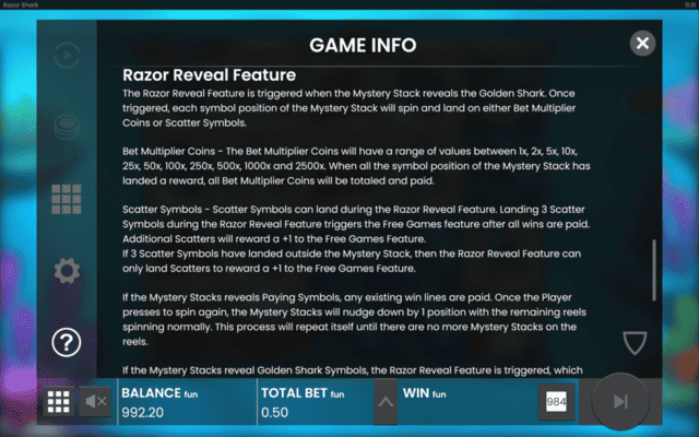 Razor Shark Game Info Razor Reveal Details